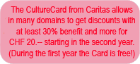 We have especially for you collected and sorted out all offers in relation with the CultureCard on economai.ch.